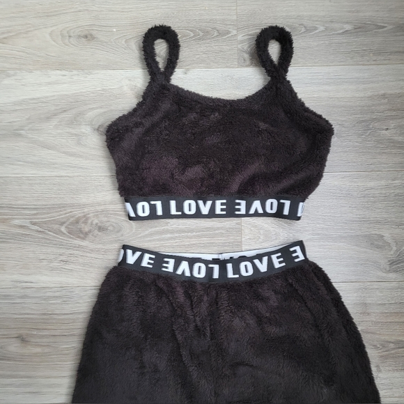 SHEIN Letter Graphic Flannel PJ Set Size M, UK 10 - Picture 11 of 12